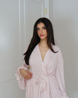 Ruffle Bamboo Gingham Robe