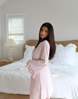 Ruffle Bamboo Gingham Robe