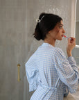 Ruffle Bamboo Gingham Robe