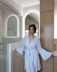 Ruffle Bamboo Gingham Robe