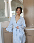 Ruffle Bamboo Gingham Robe