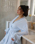 Ruffle Bamboo Gingham Robe