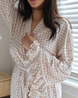 Ruffle Bamboo Gingham Robe
