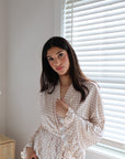 Ruffle Bamboo Gingham Robe