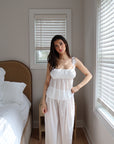 Chiffon Bloom Pant Set in Dove