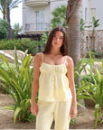 Cotton Tank Pant Set in Lemon