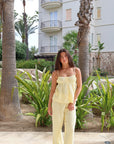 Cotton Tank Pant Set in Lemon