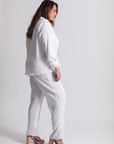 Detachable Feather Pleats Please Set in Dove