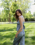 Estelle Silky Satin Set in Dusty Blue
