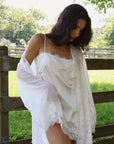 Rosie Chiffon Lace Train Robe
