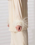 Ivory Detachable Feather Cuffs (Set of 2)