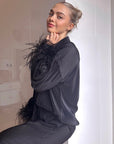 Noir Detachable Feather Cuffs (Set of 2)