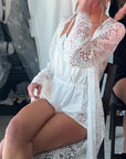 Sara Silky Lace Bridal Romper