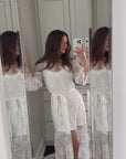 Celine Bridal Lace Train Robe