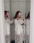 Celine Bridal Lace Train Robe
