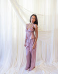 Estelle Silky Satin Set in Dusty Mauve