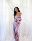 Estelle Silky Satin Set in Dusty Mauve