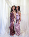 Estelle Silky Satin Set in Mulberry Plum