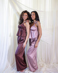 Estelle Silky Satin Set in Dusty Mauve