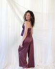 Estelle Silky Satin Set in Mulberry Plum
