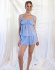 Chiffon Bloom Short Set in Sky