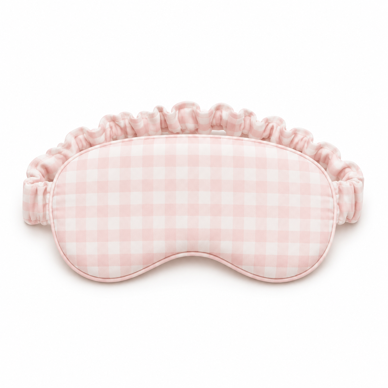 Bamboo Gingham Eye Mask in Pink