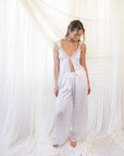 Silky Flora Tank Pant Set in Dove