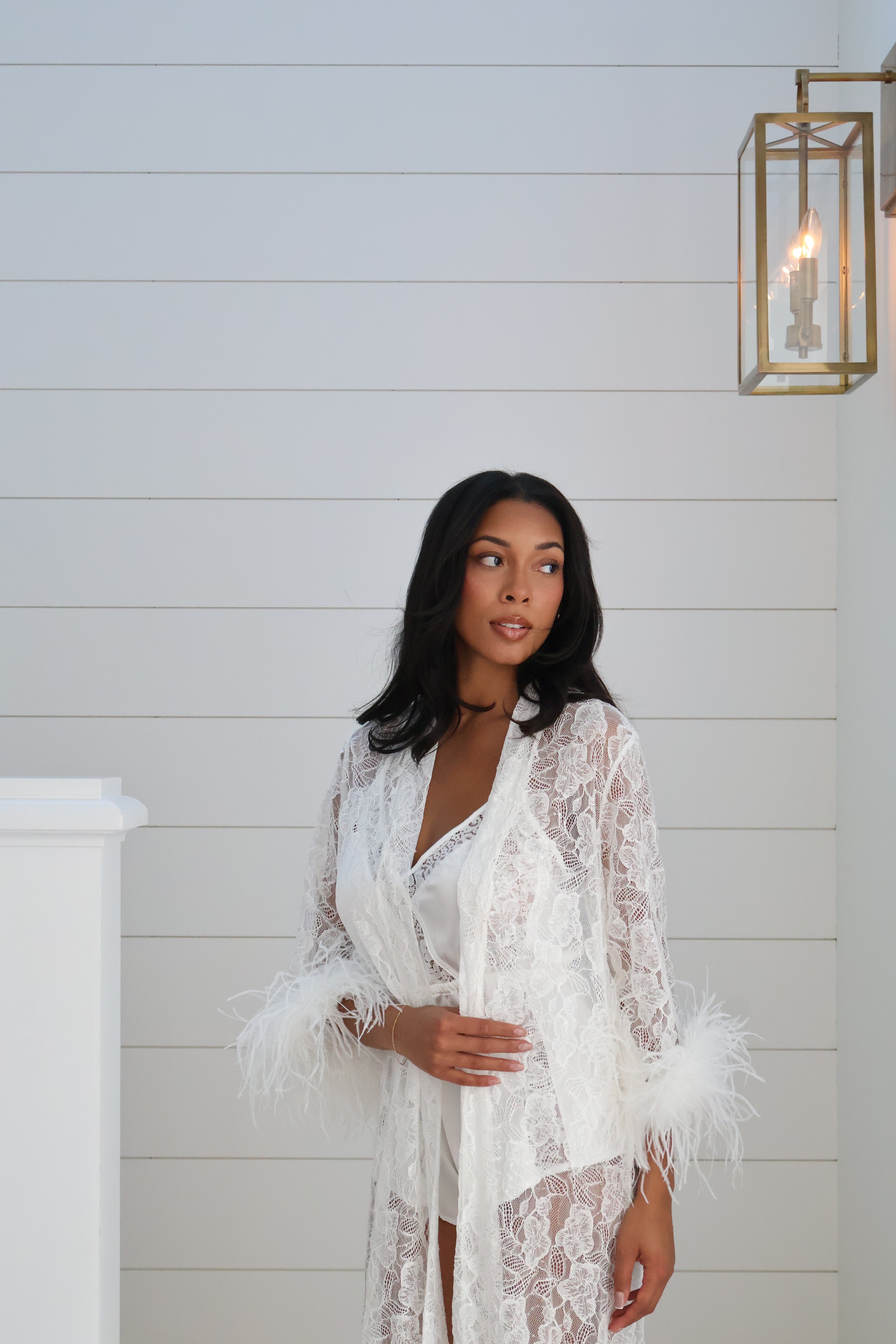 Fleur Feather Lace Robe – Waverles