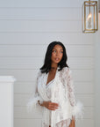 Fleur Feather Lace Robe