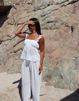 Chiffon Bloom Pant Set in Dove