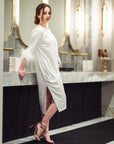 Sloane Silky Midi Feather Dress