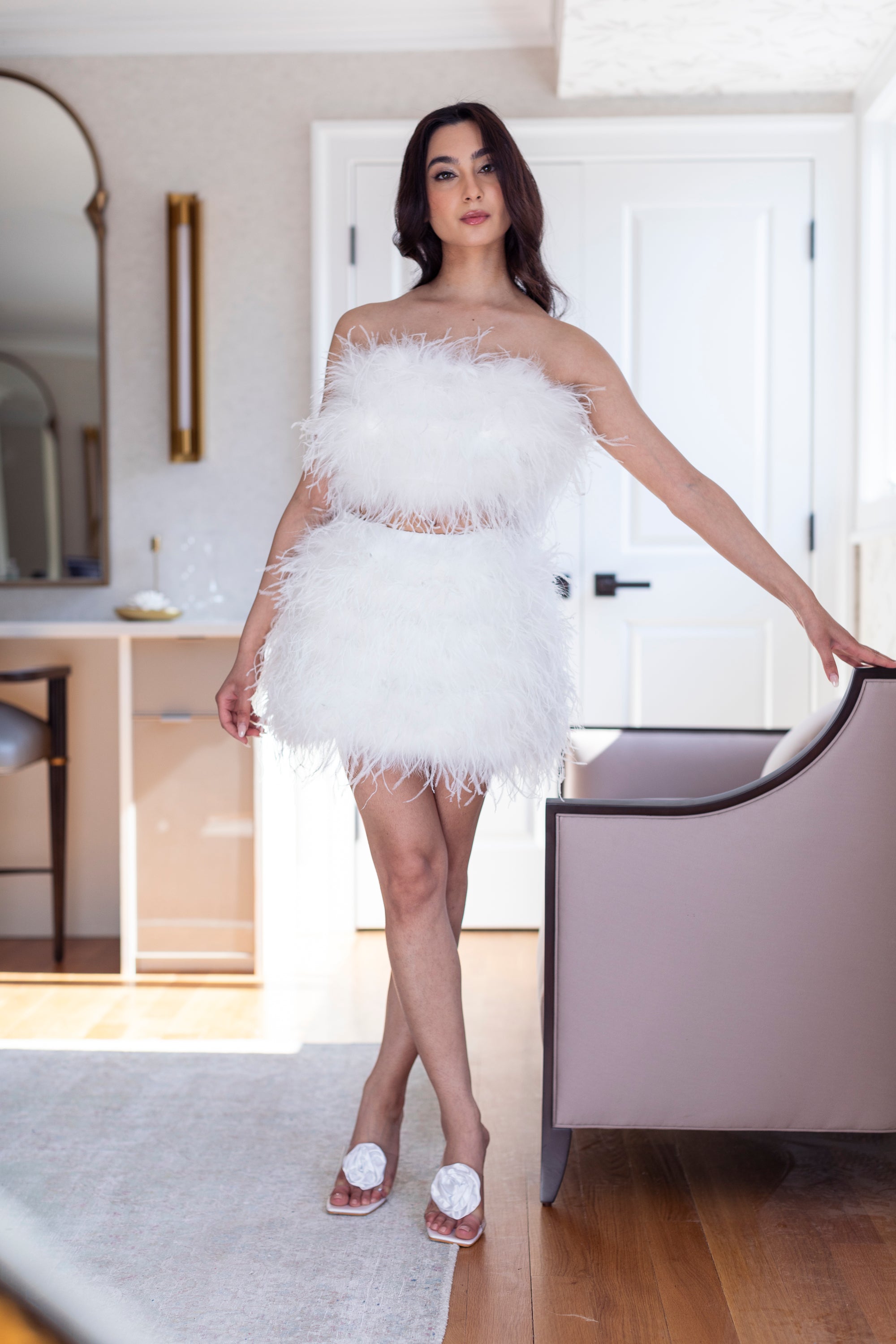 Olivia Ostrich Feather Top