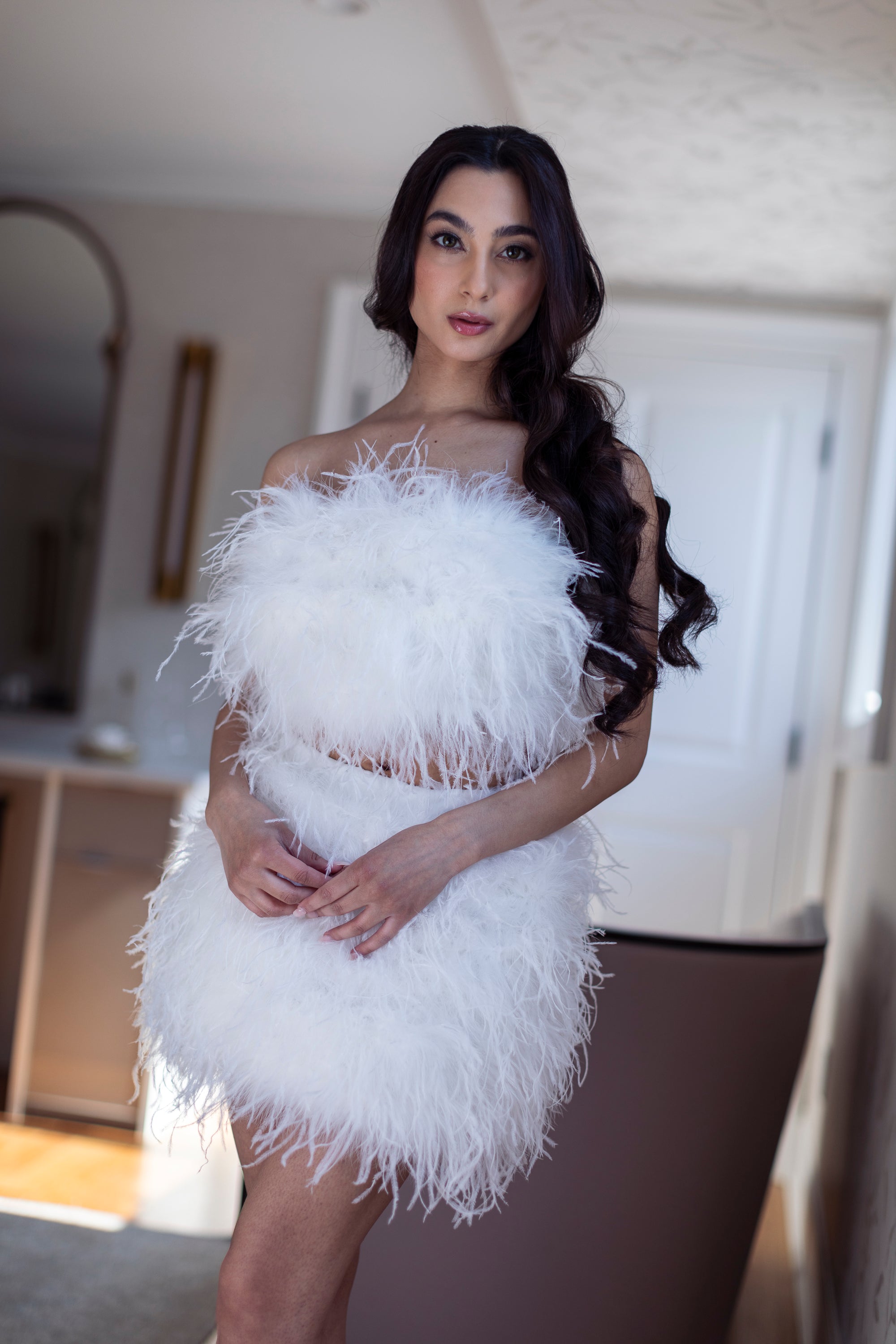 Olivia Ostrich Feather Top