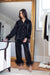 Pleated Luxe Feather Bridal Set in Noir