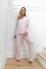 Ruffle Bamboo Pajama Set in Pink Gingham