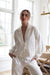Lily Bridal Floral Jacquard Tie Front Pant Set in Dove