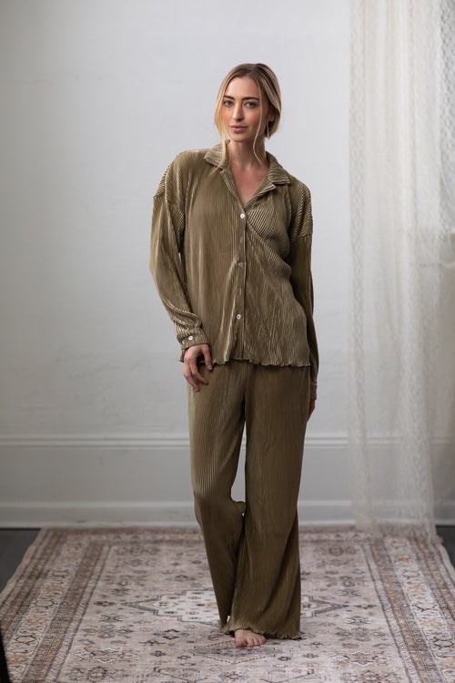 Pleated Set in Sage