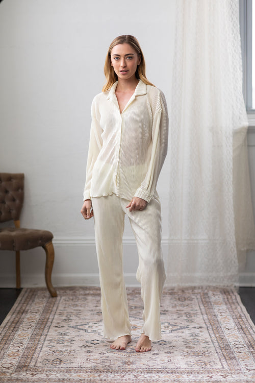 Pleated Set in Ivory