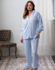Pleated Luxe Feather Bridal Set in Powder Blue