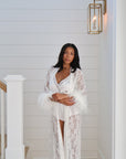 Fleur Feather Lace Robe