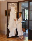 Faye Bridal Floral Jacquard Robe in Dove