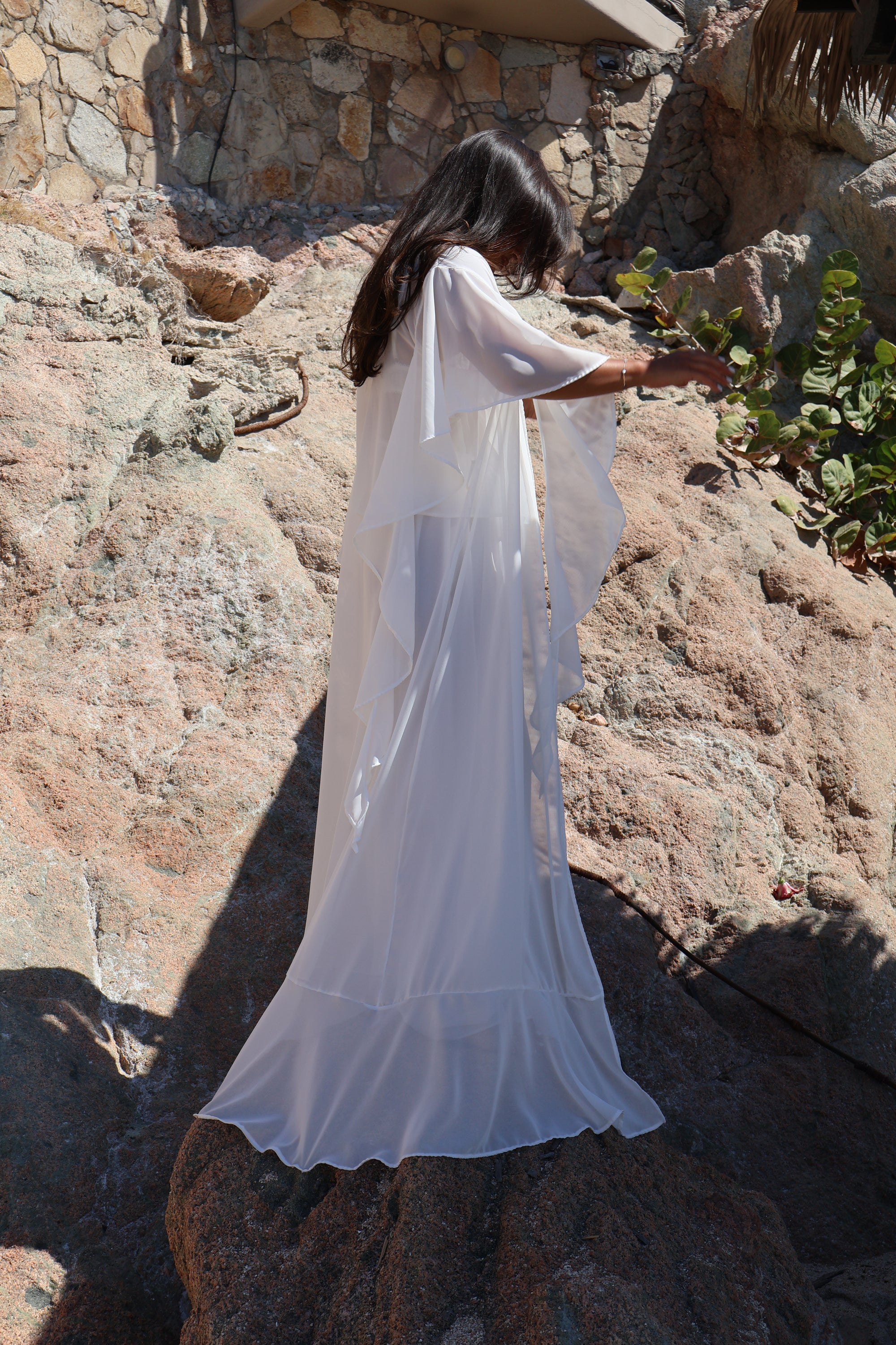 Chiffon Flowy Ruffle Robe S Chiffon Flowy Ruffle Robe S