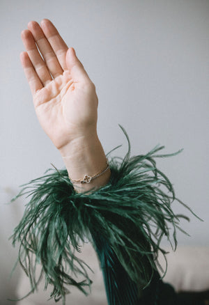 Evergreen Detachable Feather Cuffs (Set of 2)