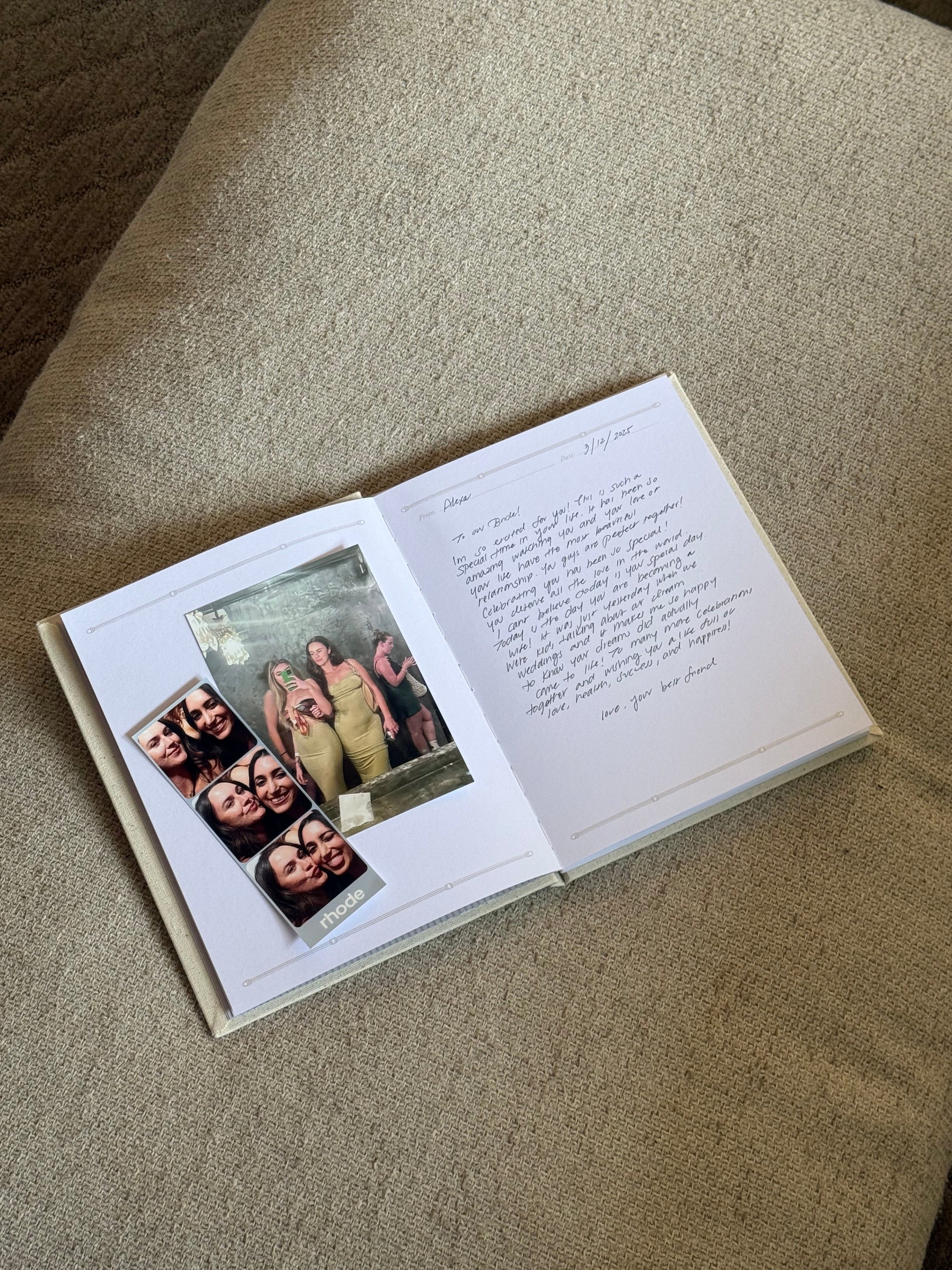 Letters to the Bride Book in Classic Linen