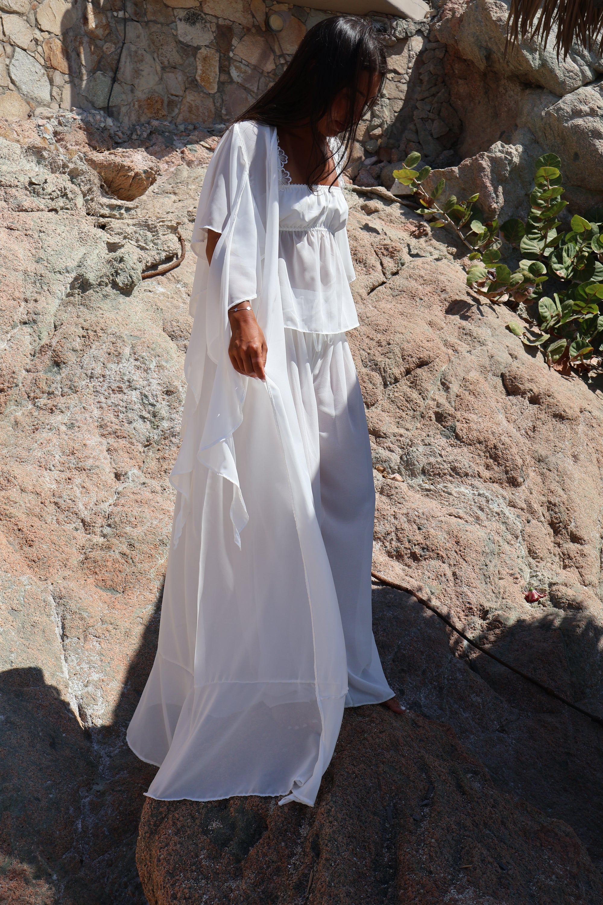 Chiffon Flowy Ruffle Robe