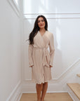 Pleated Robe in Champagne