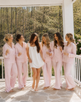 Ruffle Bamboo Pajama Set in Pink Gingham