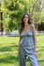 Estelle Silky Satin Set in Dusty Blue