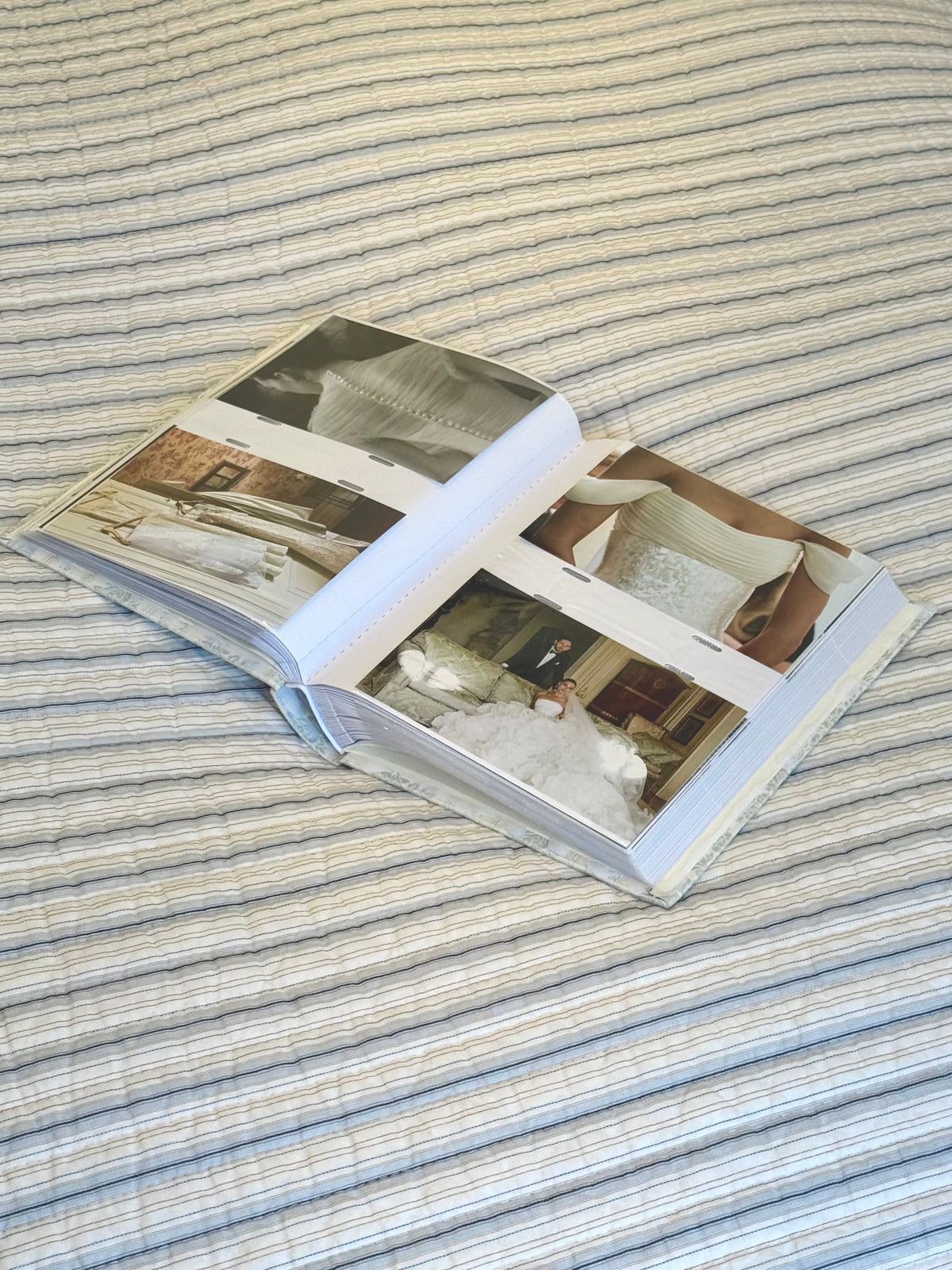 Vintage print wedding photo album