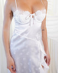Sofia Silky Flora Midi Dress in Dove